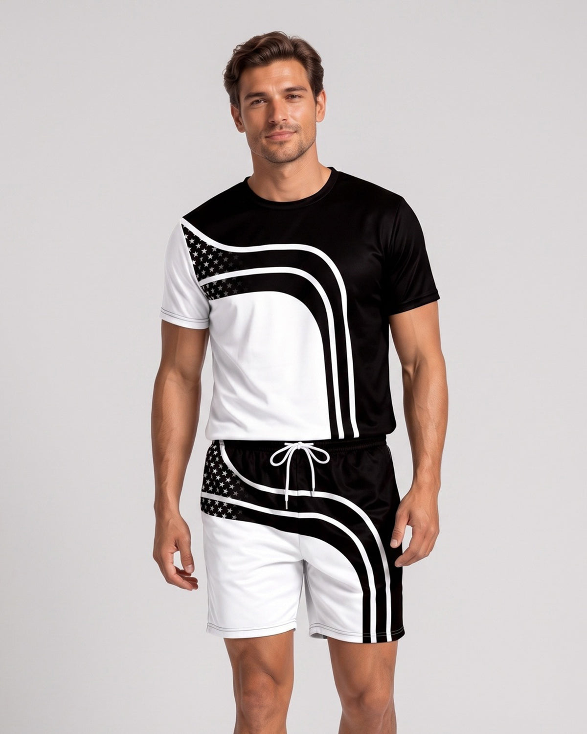 KZZ Men's Casual Fashion Two-Piece Set