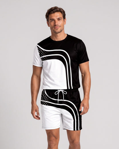 KZZ Men's Casual Fashion Two-Piece Set