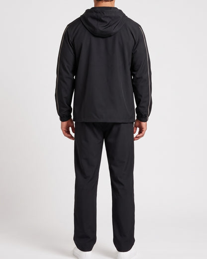 KZZ Men's two-piece black functional sportswear set