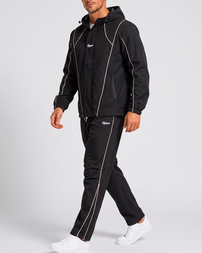 KZZ Men's two-piece black functional sportswear set
