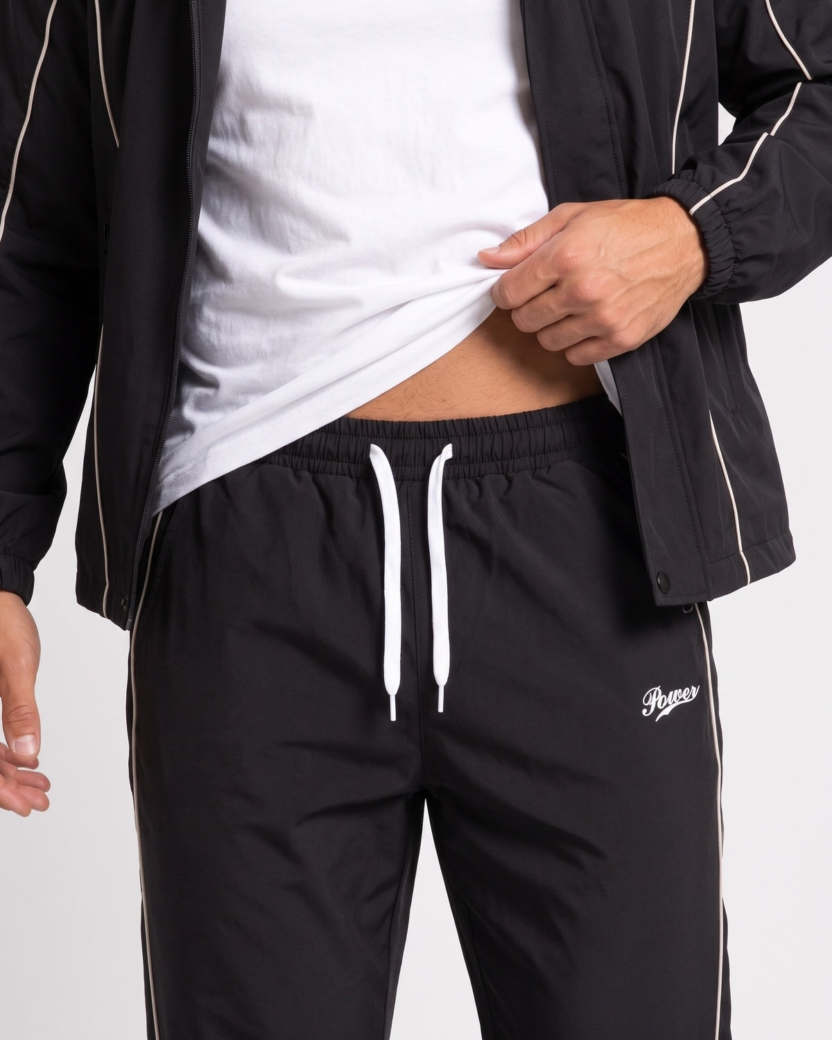 KZZ Men's two-piece black functional sportswear set