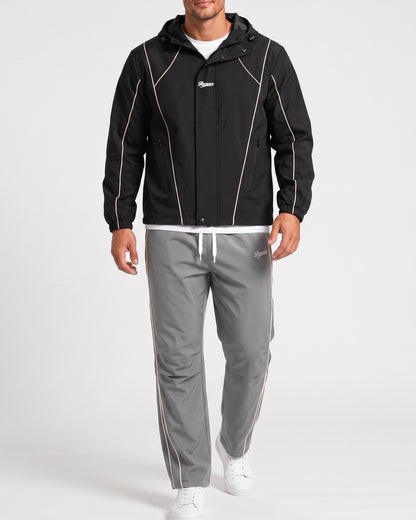 KZZ Men's two-piece black functional sportswear set