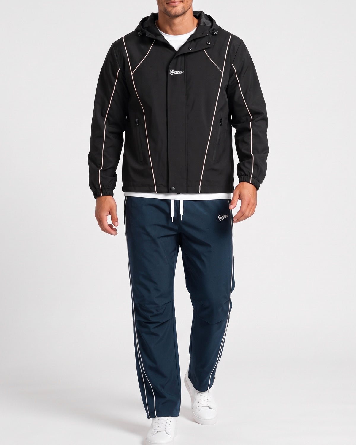 KZZ Men's two-piece black functional sportswear set