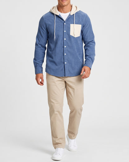 KZZ Men's color-blocked striped shirt jacket