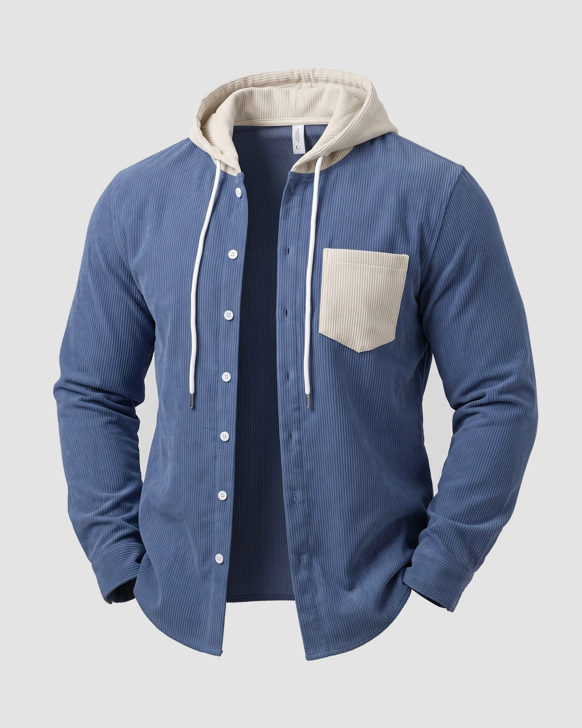 KZZ Men's color-blocked striped shirt jacket