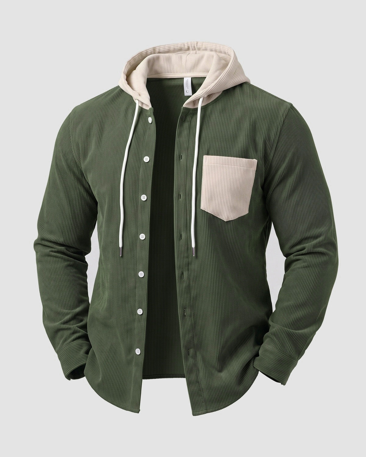 KZZ Men's color-blocked striped shirt jacket