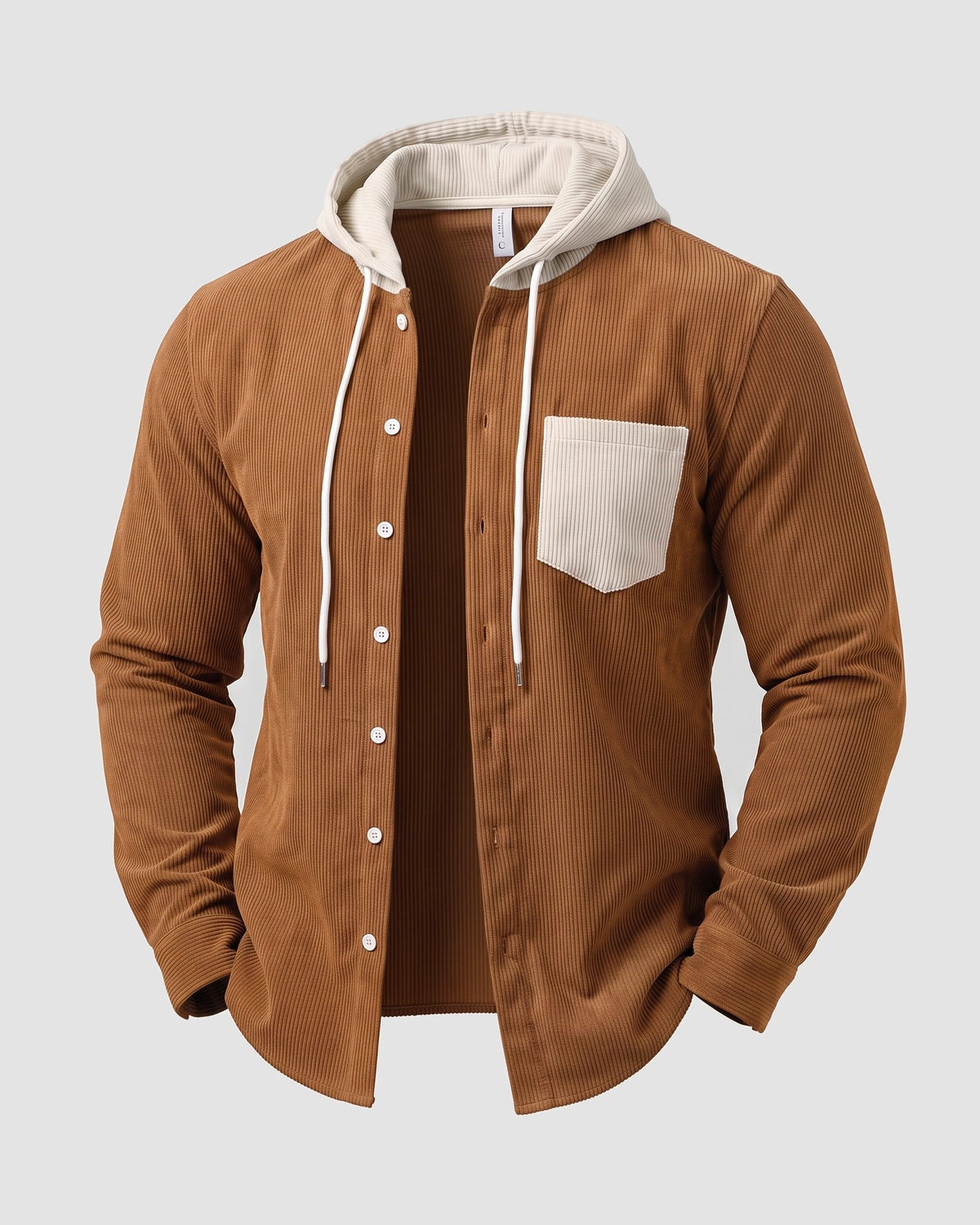 KZZ Men's color-blocked striped shirt jacket