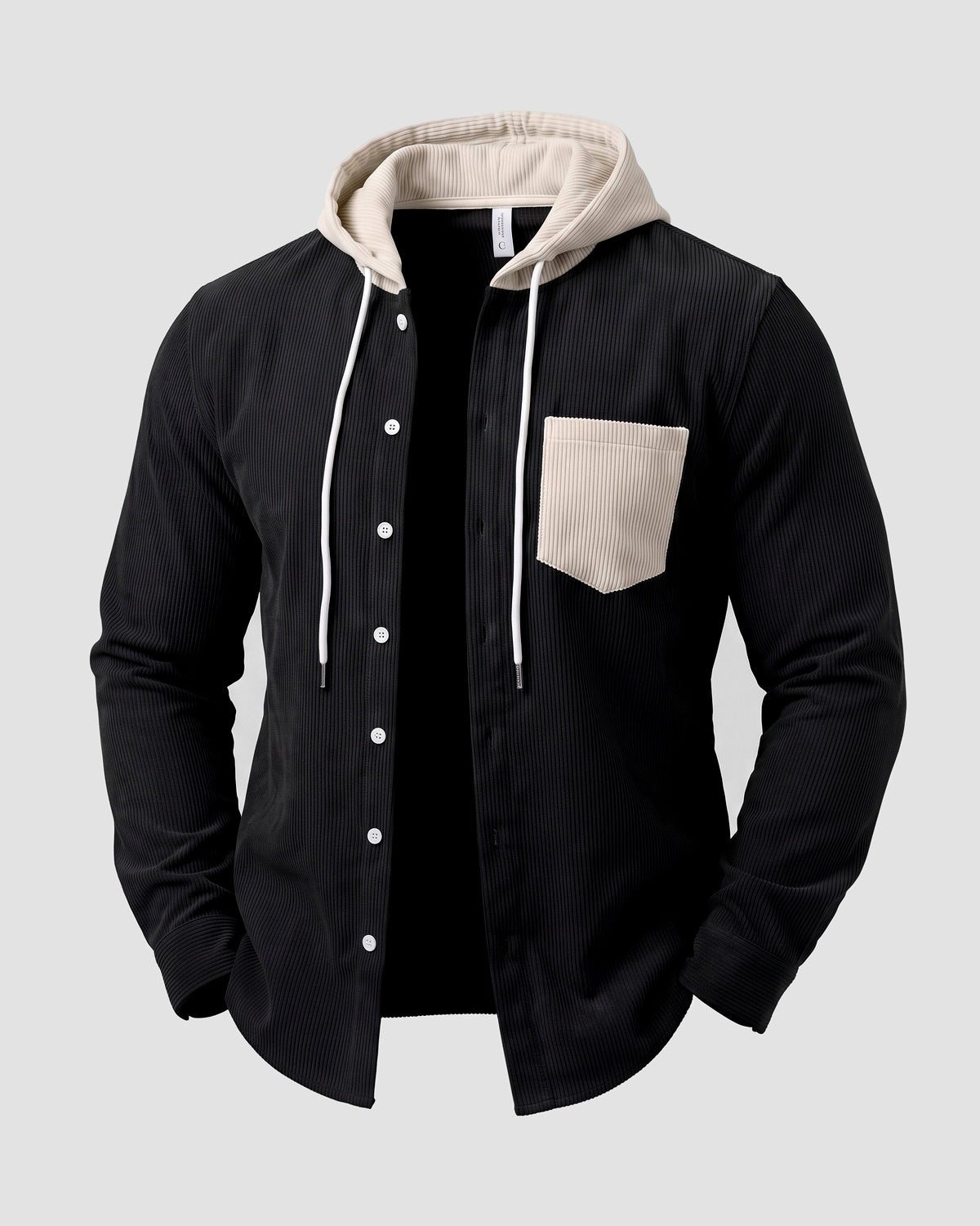 KZZ Men's color-blocked striped shirt jacket