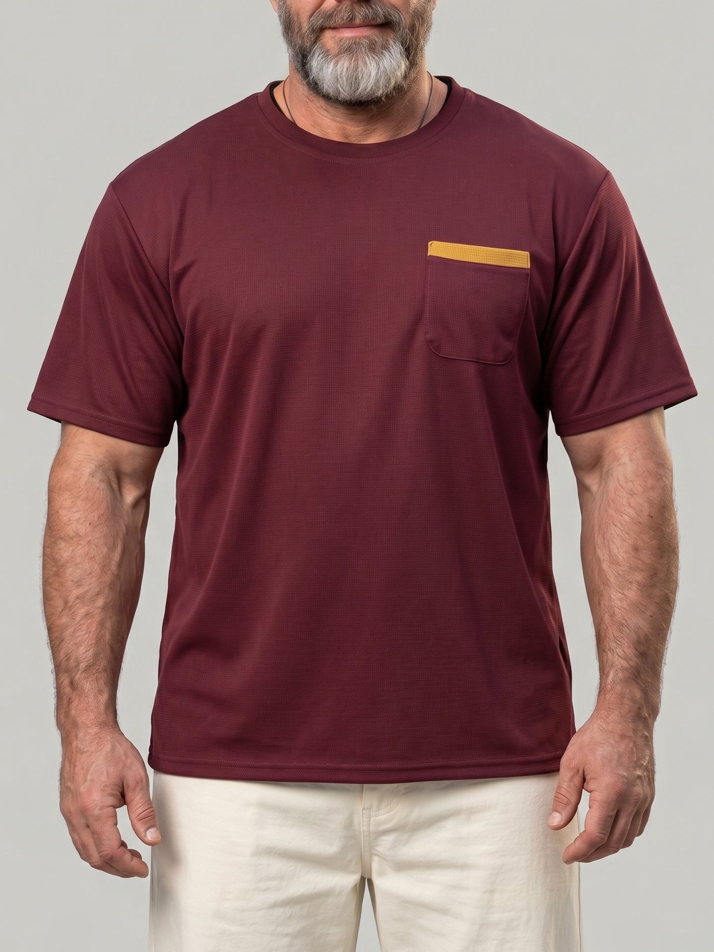 KZZ Men's Classic Waffle-Knit T-Shirt