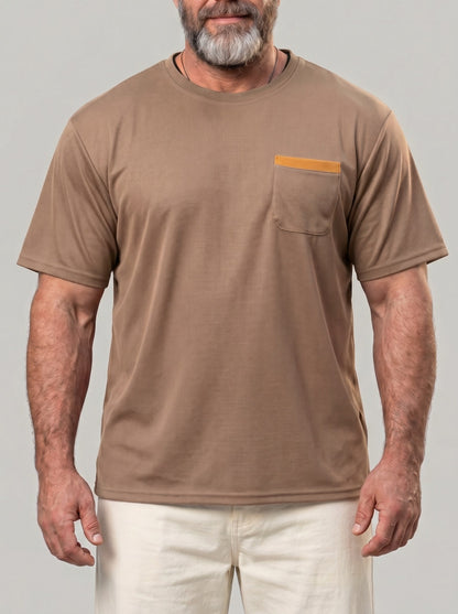 KZZ Men's Classic Waffle-Knit T-Shirt