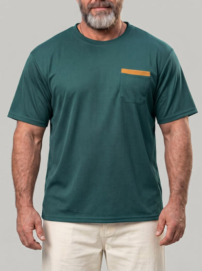 KZZ Men's Classic Waffle-Knit T-Shirt