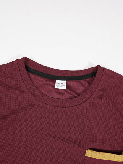 KZZ Men's Classic Waffle-Knit T-Shirt