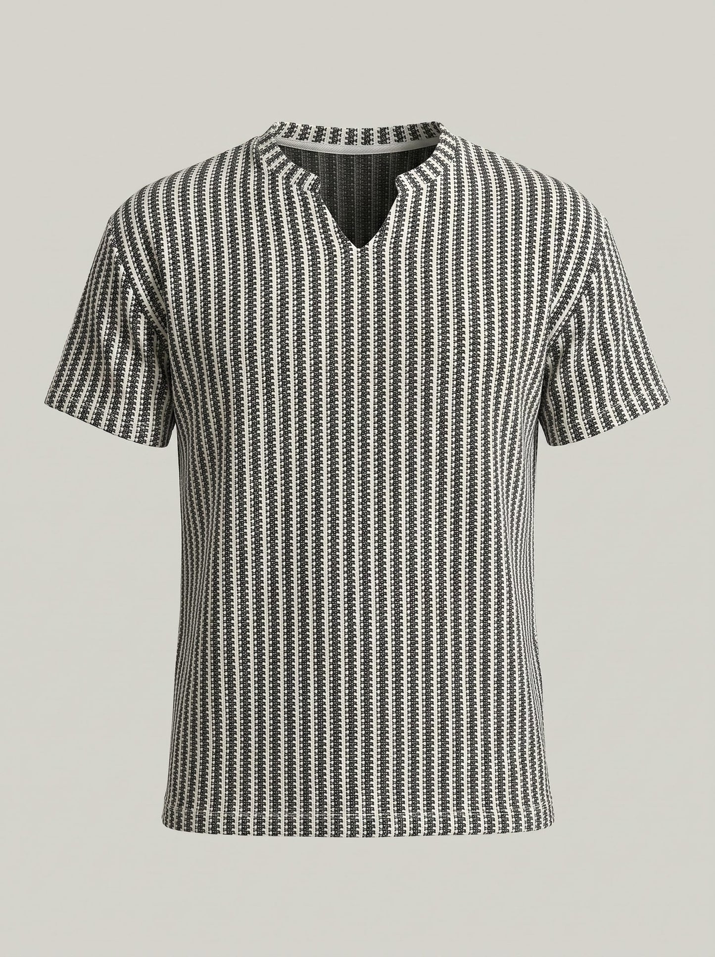 KZZ Men's Minimalist V-Neck Short-Sleeve Shirt