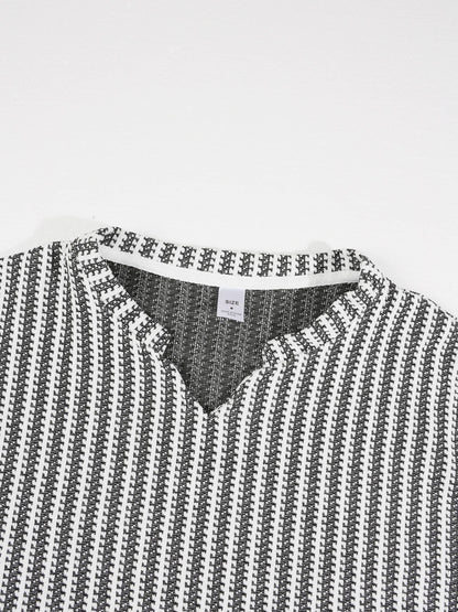 KZZ Men's Minimalist V-Neck Short-Sleeve Shirt
