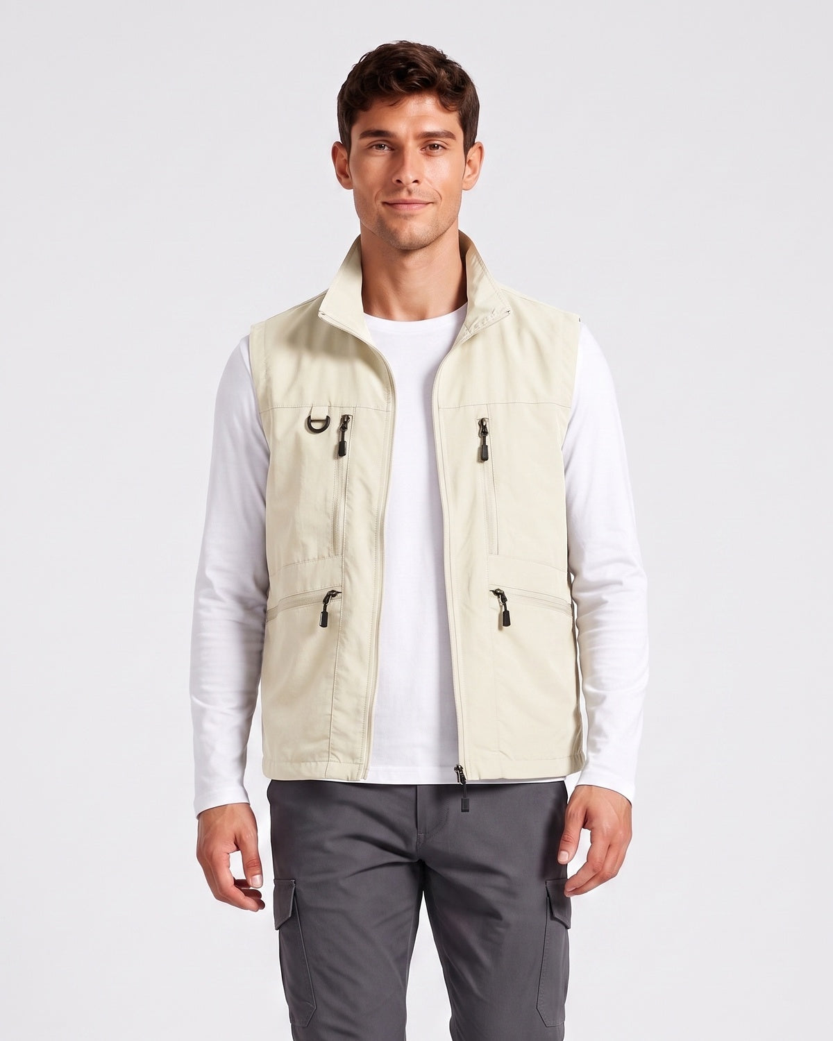 KZZ Men's multi-pocket vest