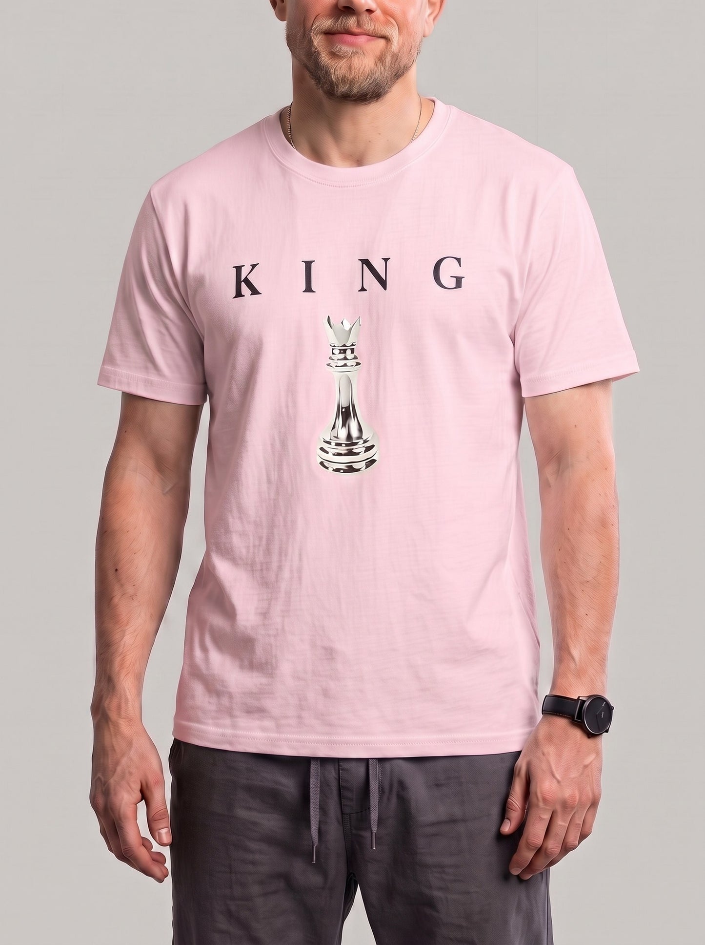KZZ Men's Breathable Short-Sleeve Crew-Neck Sports T-Shirt with Letter Print