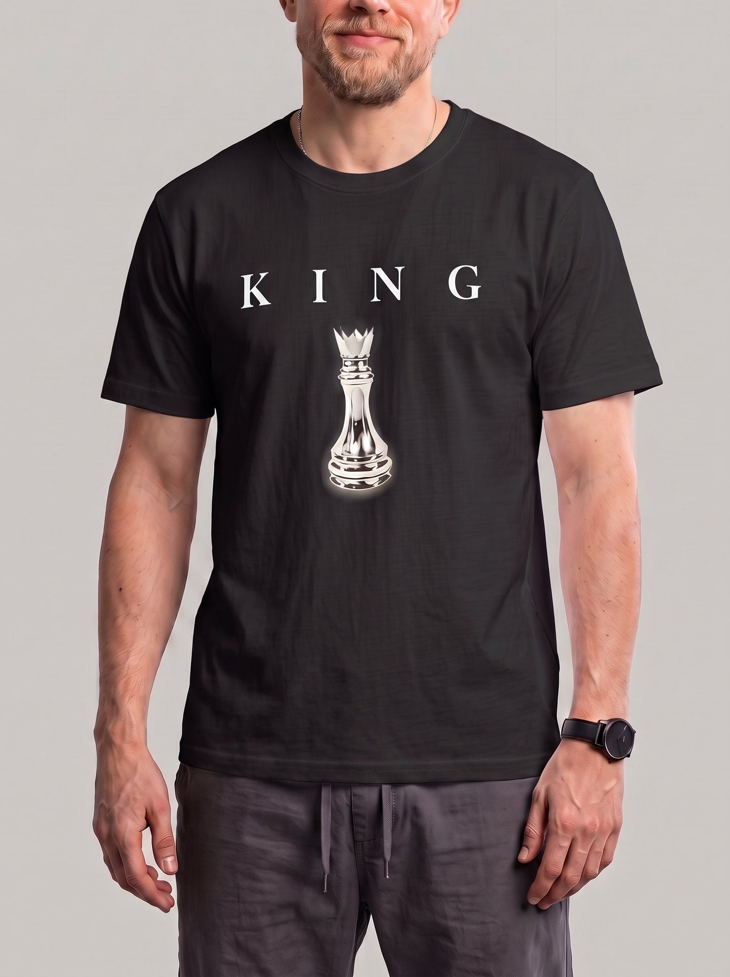 KZZ Men's Breathable Short-Sleeve Crew-Neck Sports T-Shirt with Letter Print