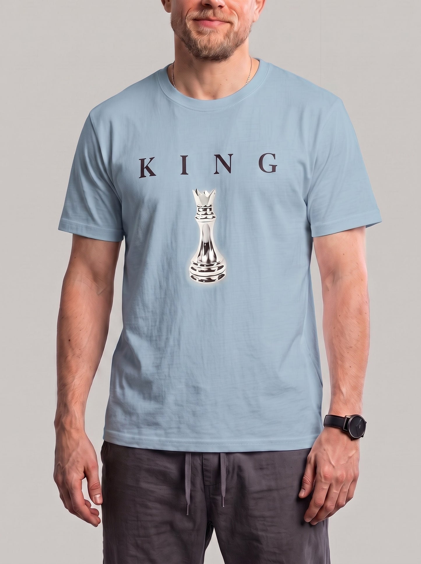 KZZ Men's Breathable Short-Sleeve Crew-Neck Sports T-Shirt with Letter Print