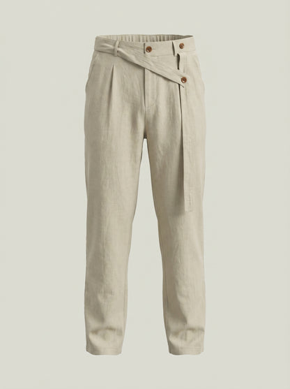 KZZ Men's Casual Loose-Fit Linen Pants