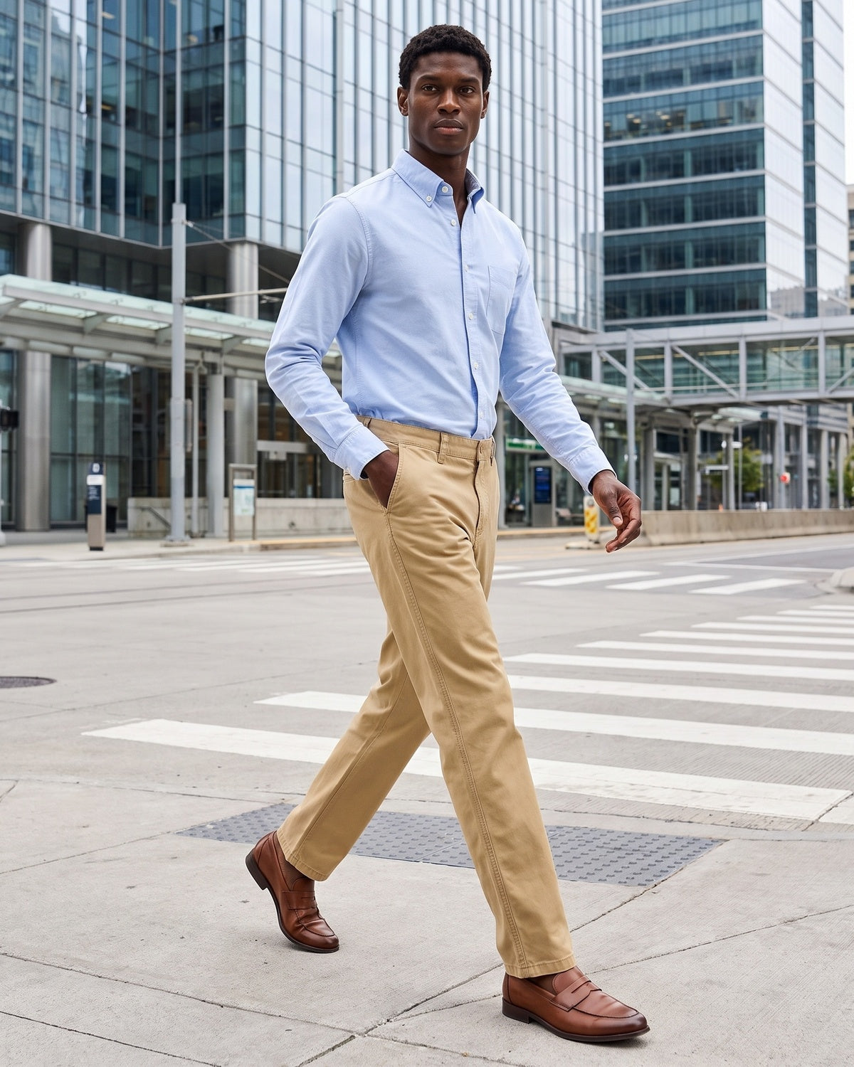 KZZ Men's Stretch Slim-Fit Dress Trousers