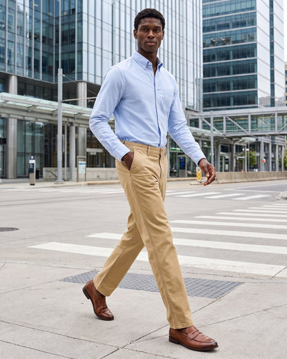 KZZ Men's Stretch Slim-Fit Dress Trousers