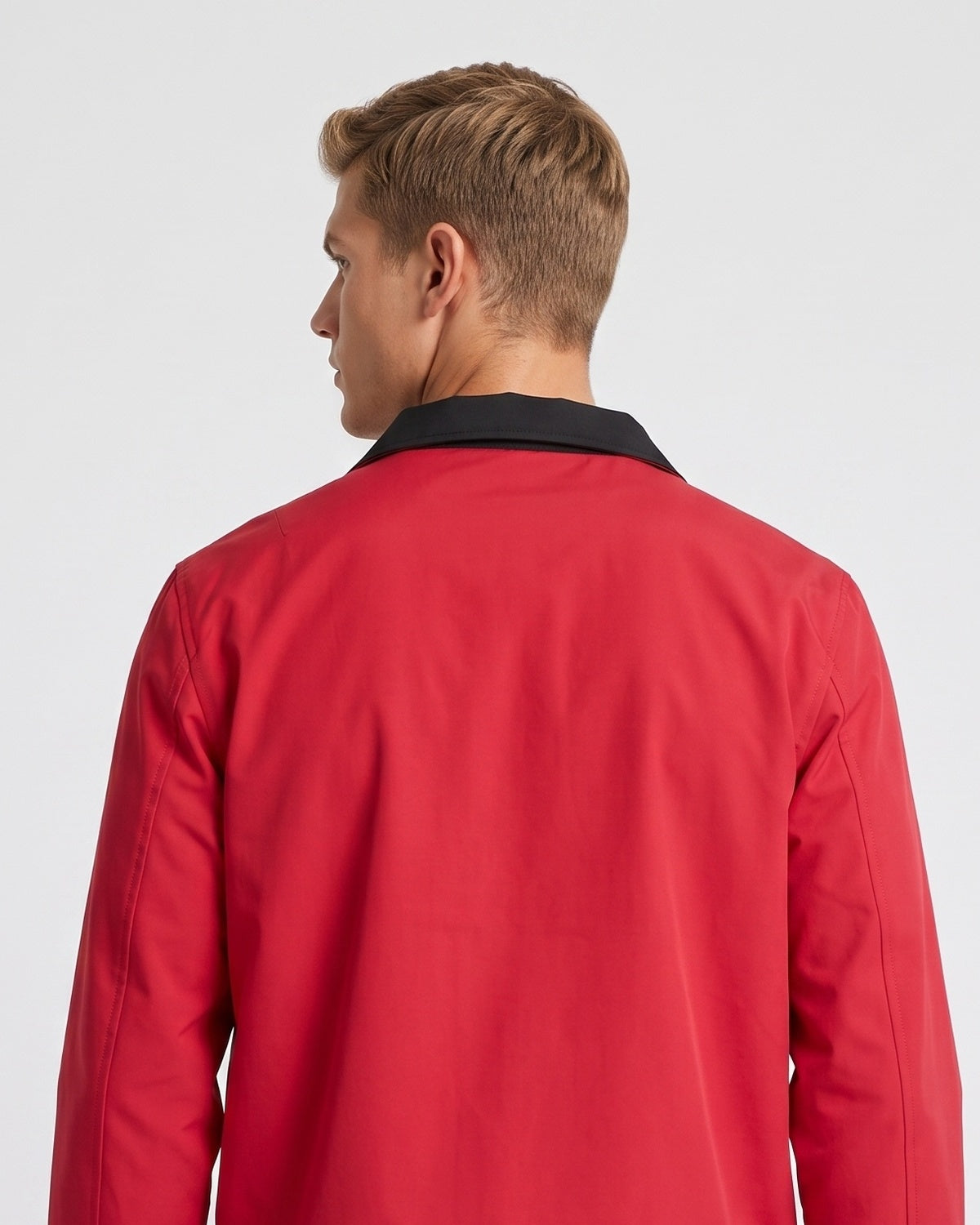 KZZ Men's Collared Zip-Up Cropped Jacket