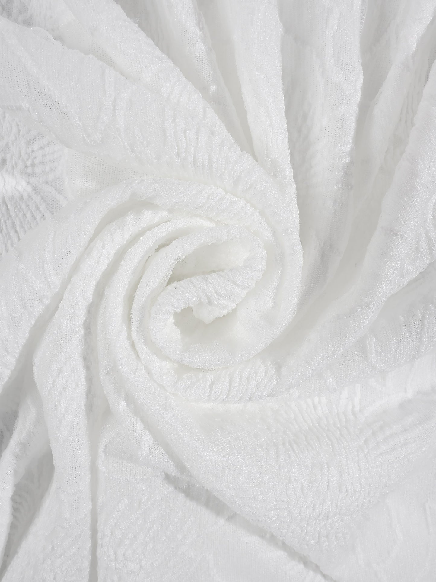 KZZ Men's White Short-Sleeve Shirt with Floral Texture