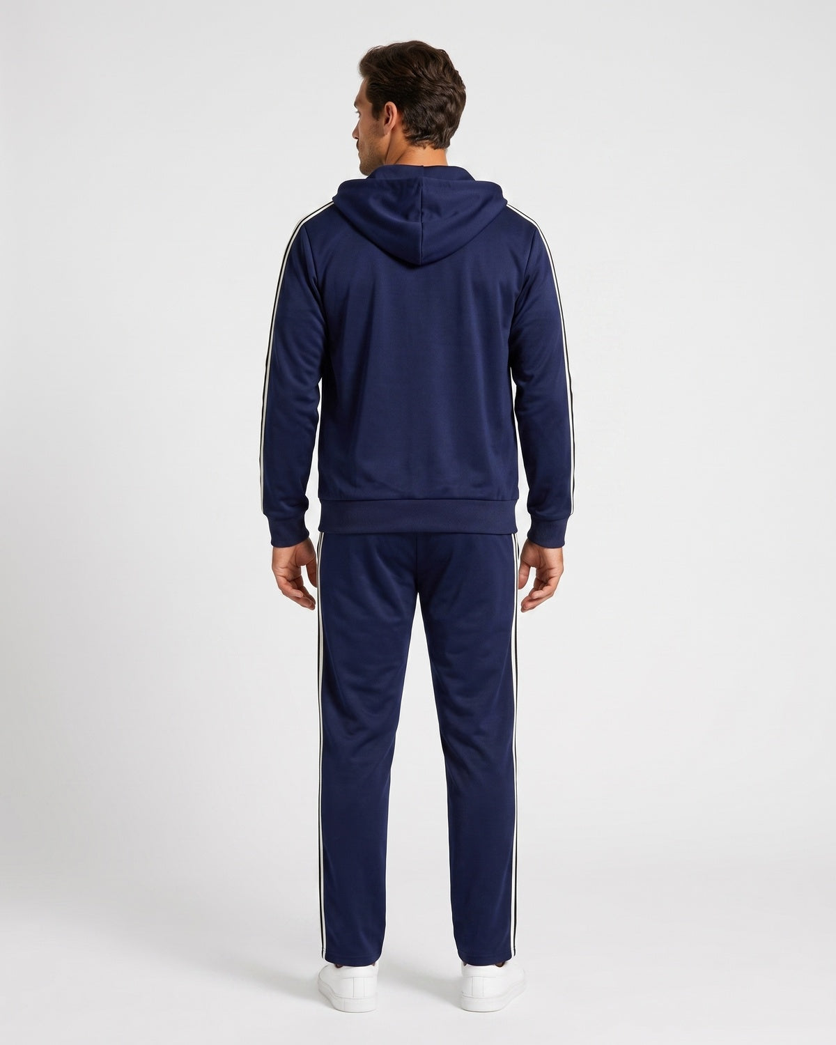 KZZ Men's Spring Hooded Half-Zip Long-Sleeve Top and Straight-Leg Pants