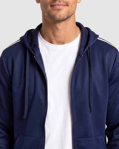 KZZ Men's Spring Hooded Half-Zip Long-Sleeve Top and Straight-Leg Pants