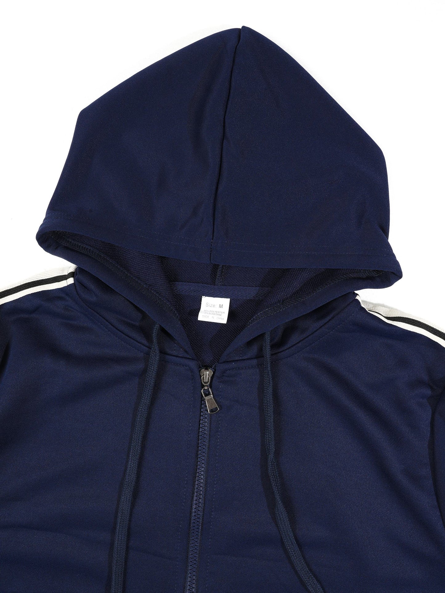 KZZ Men's Spring Hooded Half-Zip Long-Sleeve Top and Straight-Leg Pants