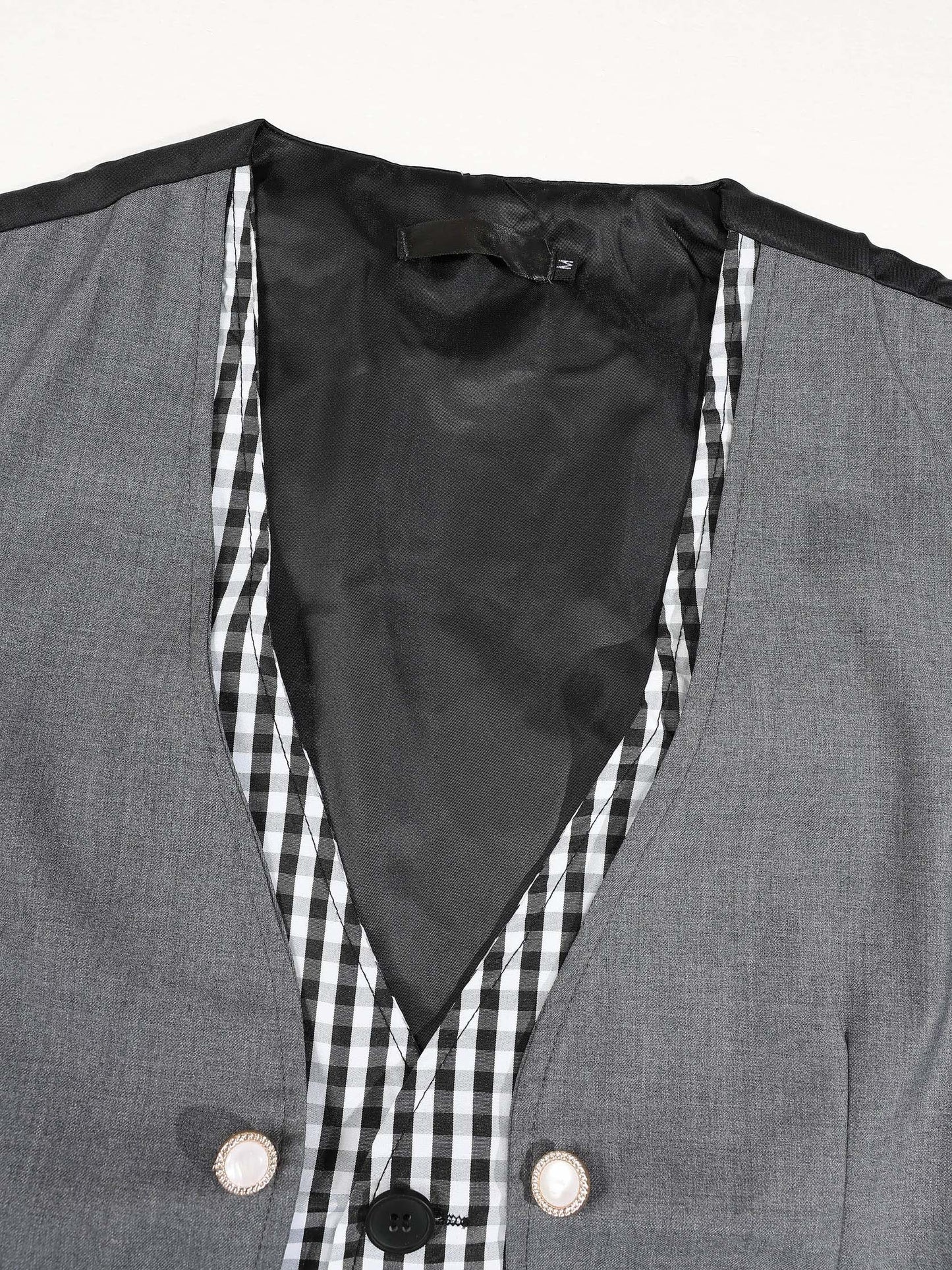 KZZ Men's V-neck double-breasted casual vest