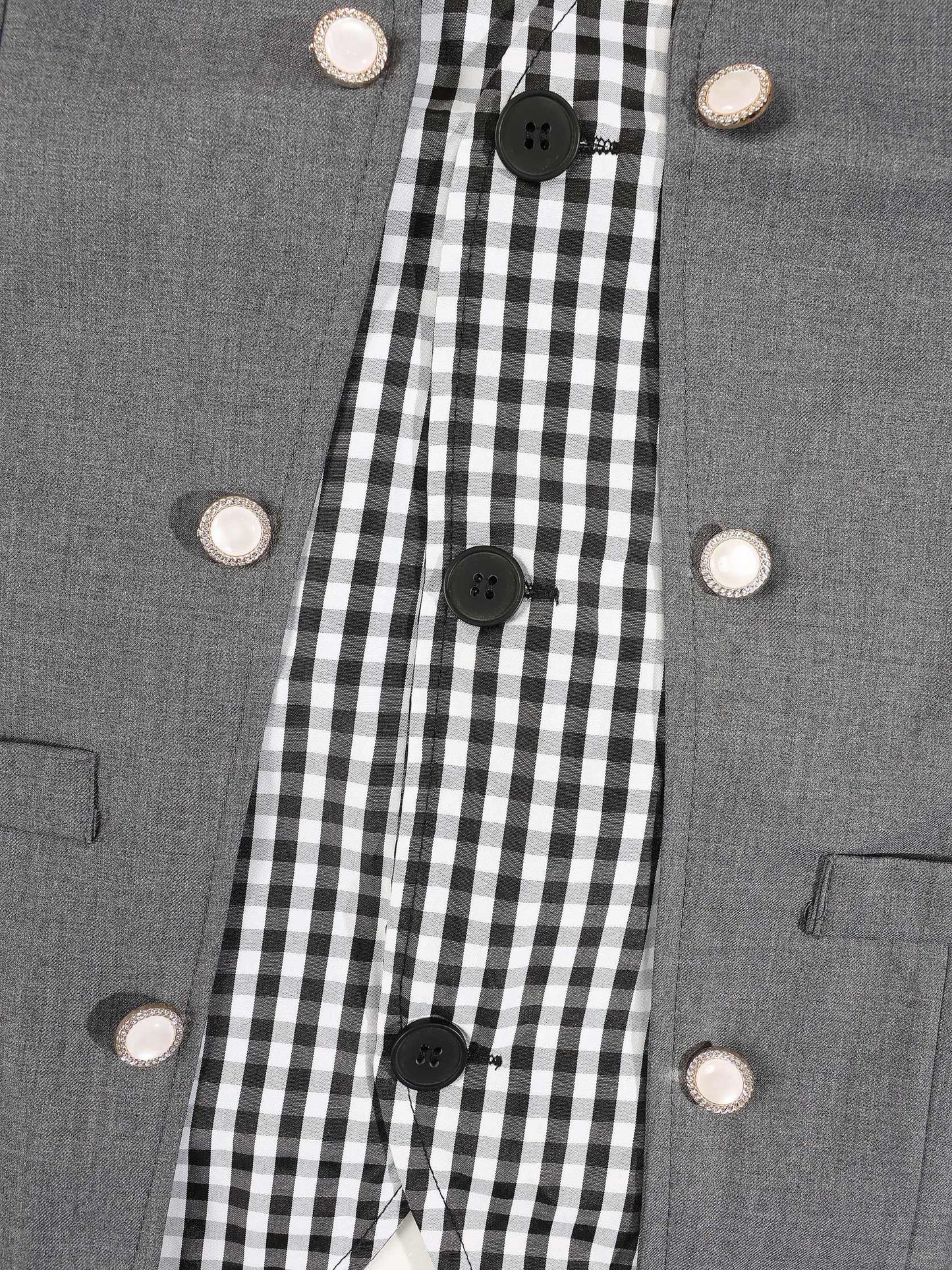 KZZ Men's V-neck double-breasted casual vest