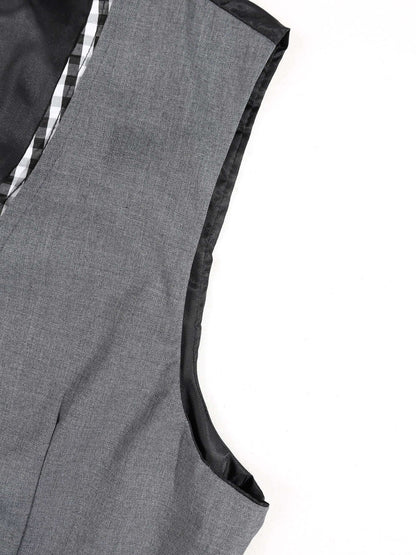 KZZ Men's V-neck double-breasted casual vest