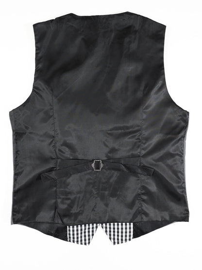 KZZ Men's V-neck double-breasted casual vest