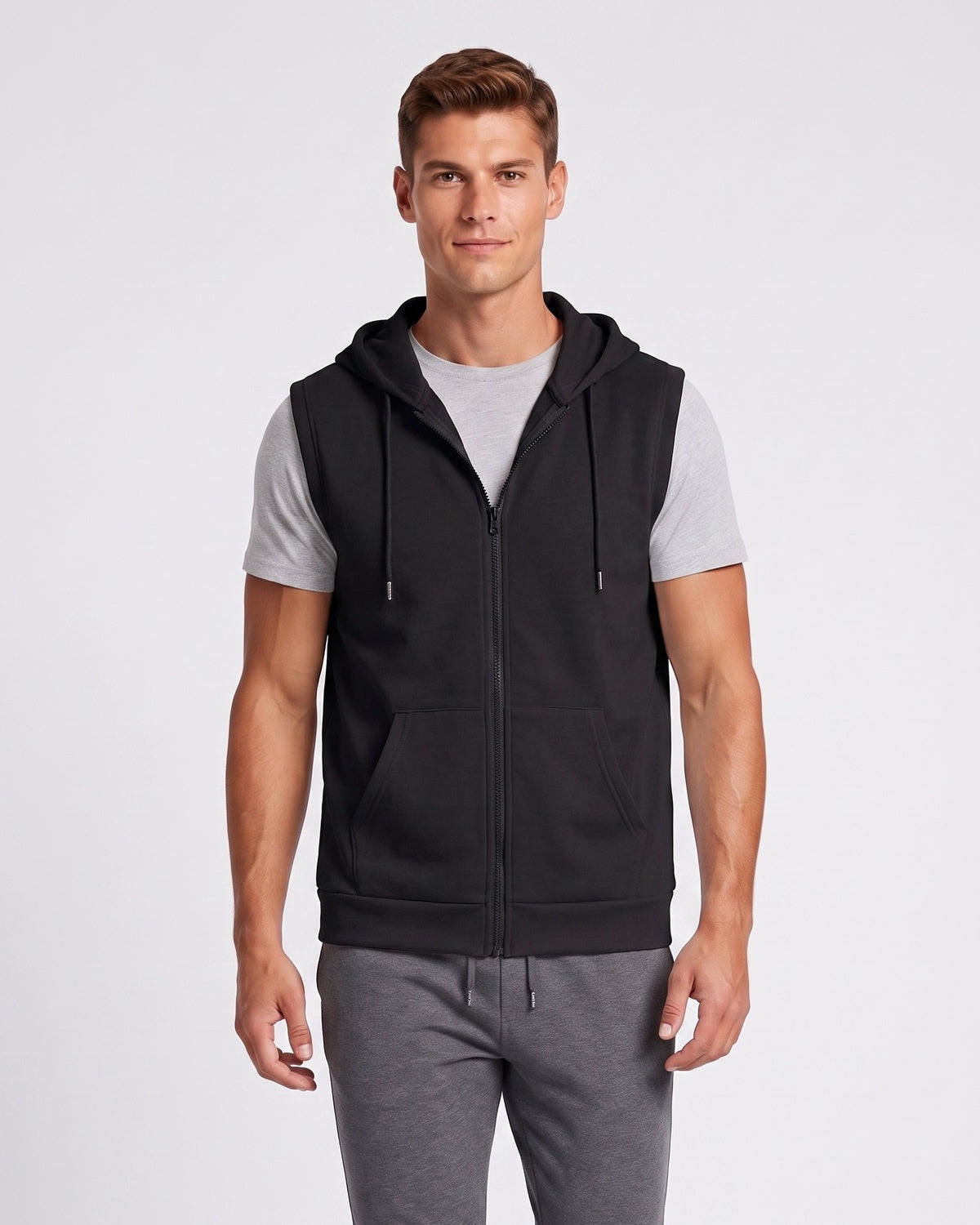 KZZ Vintage-style hooded vest