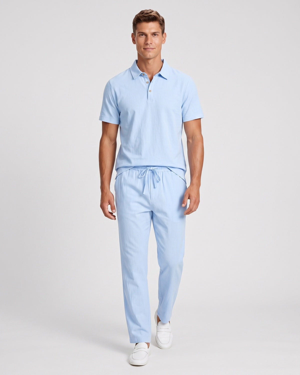 KZZ Casual short-sleeved shirt and loose-fitting trousers