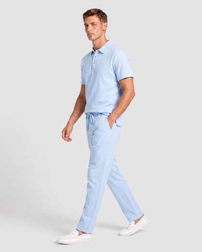 KZZ Casual short-sleeved shirt and loose-fitting trousers