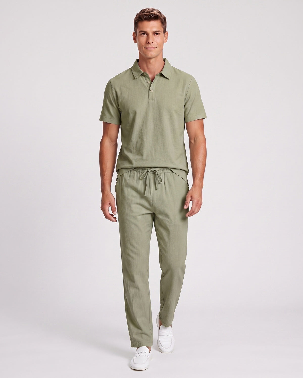 KZZ Casual short-sleeved shirt and loose-fitting trousers