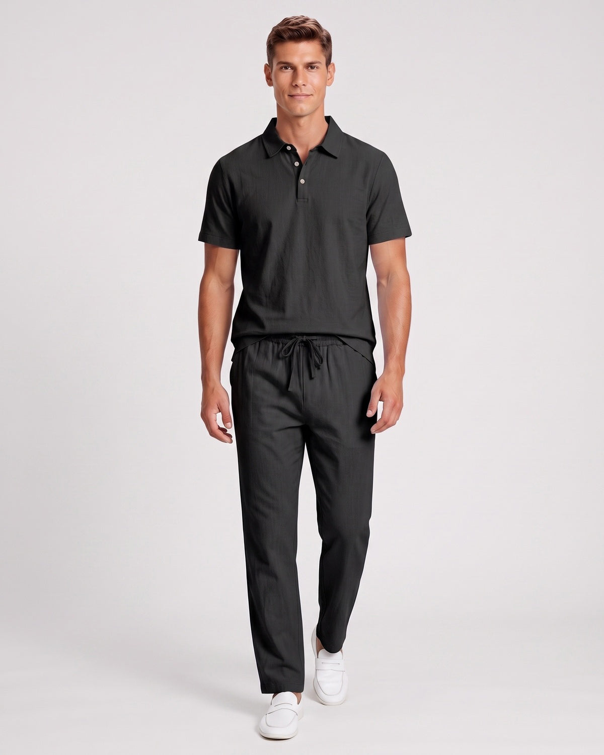 KZZ Casual short-sleeved shirt and loose-fitting trousers