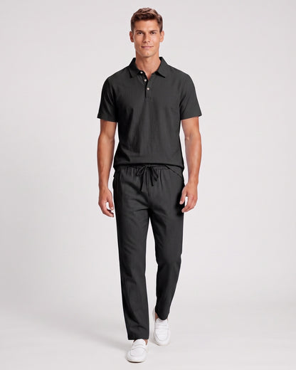 KZZ Casual short-sleeved shirt and loose-fitting trousers