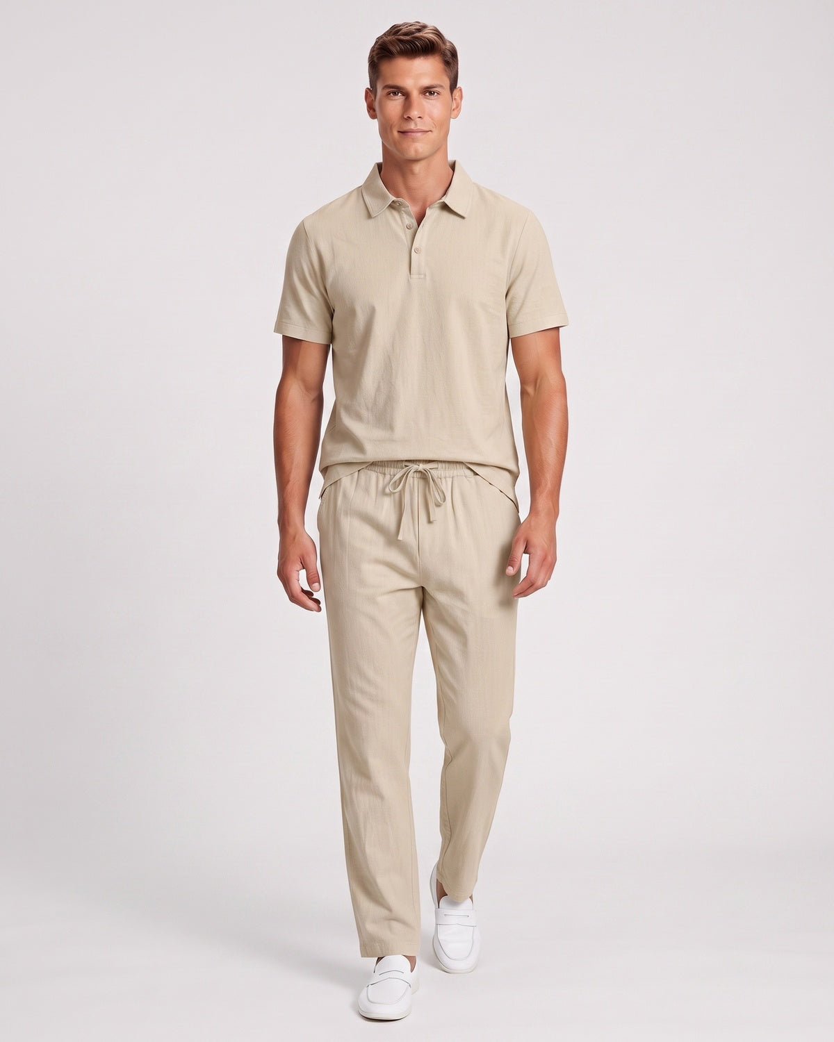 KZZ Casual short-sleeved shirt and loose-fitting trousers