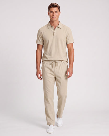 KZZ Casual short-sleeved shirt and loose-fitting trousers