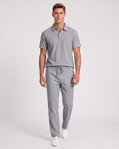 KZZ Casual short-sleeved shirt and loose-fitting trousers