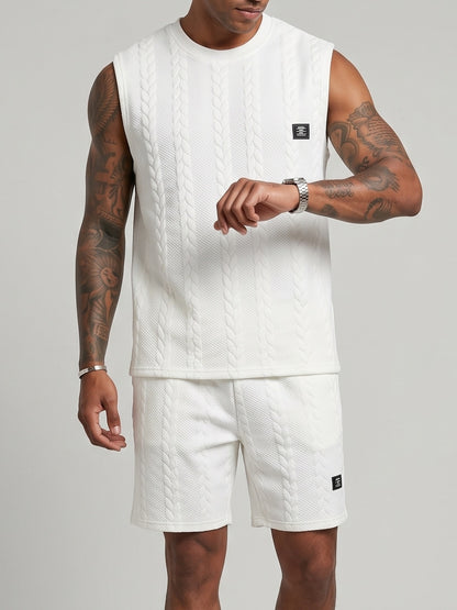 KZZ Sleeveless crew-neck pullover and drawstring shorts