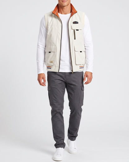 KZZ Men's single-piece stand-up collar double-sided vest