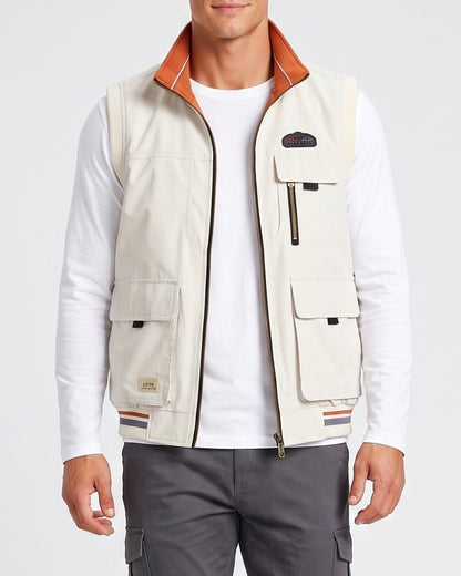 KZZ Men's single-piece stand-up collar double-sided vest