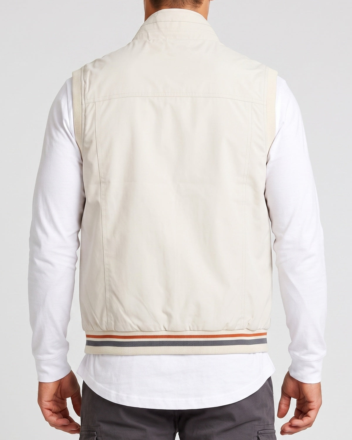 KZZ Men's single-piece stand-up collar double-sided vest