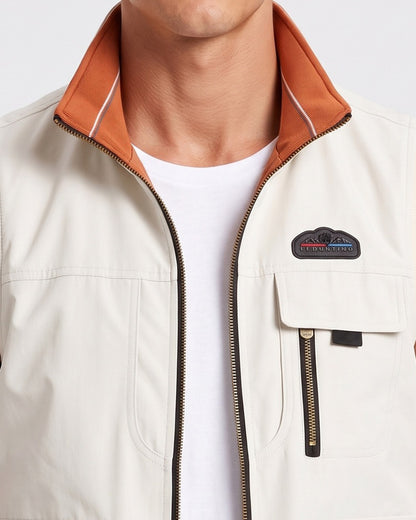 KZZ Men's single-piece stand-up collar double-sided vest