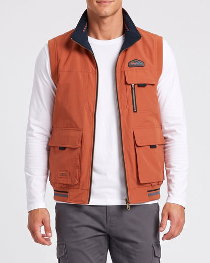 KZZ Men's single-piece stand-up collar double-sided vest