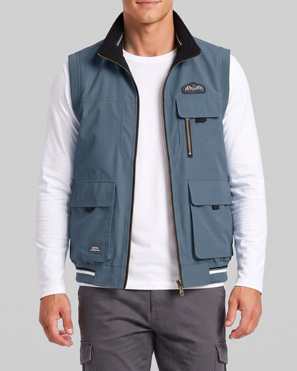 KZZ Men's single-piece stand-up collar double-sided vest